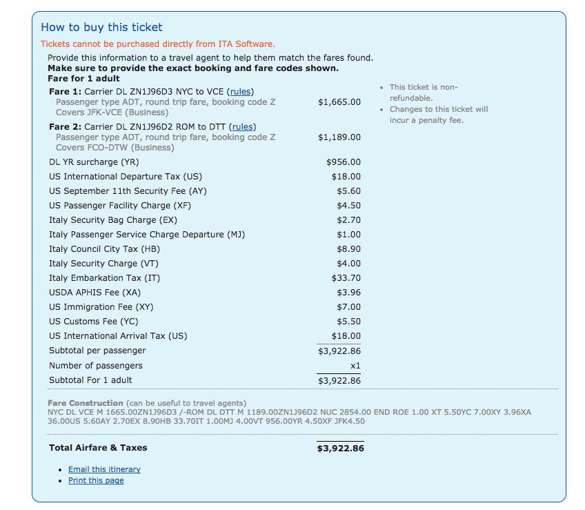 How to Save Money on Delta Flights With Korean Air Skypass featured by top US travel hacker, Points with Q: image of ITA Matrix Price at time of Award Booking