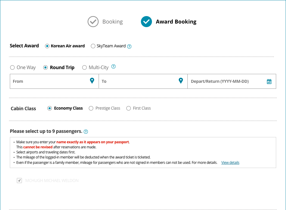 5 Best Ways to Korean Air SkyPass Miles featured by top US travel blog Points With Q, image: Korean Air Search Engine