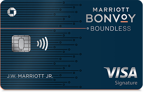 Top 3 Best Marriott Credit Cards to Use to Earn Marriott Points featured by top US travel hacker, Points with Q: imag eof the Marriott Bonvoy boundless credit card