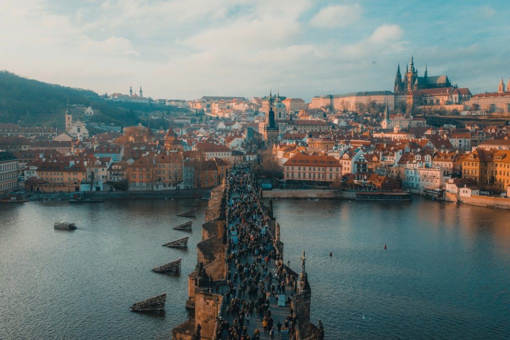 7 Best Ways to Use Chase Ultimate Rewards to Travel to Europe featured by top US travel hacker, Points with Q: image of Prague Czechia Bridge