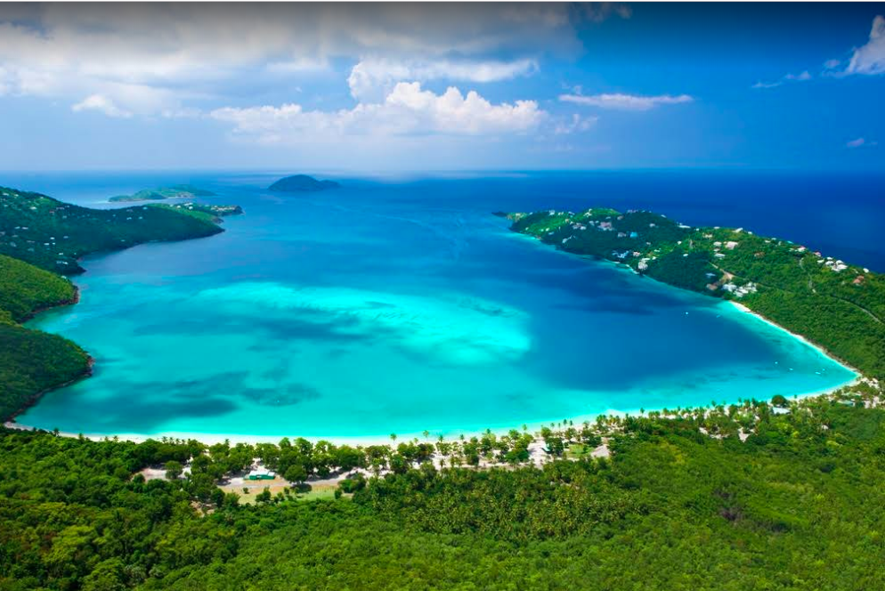 Top 10 Best Things to Do in St Thomas USVI featured by top US travel blog, Points with Q: image of Magens Bay Beach