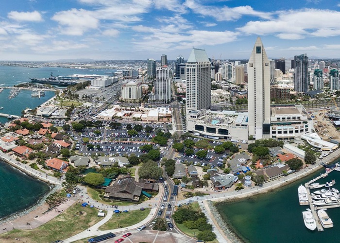 Best Winter Vacations in the US featured by top US travel blog, Points with Q, image: San Diego California Downtown