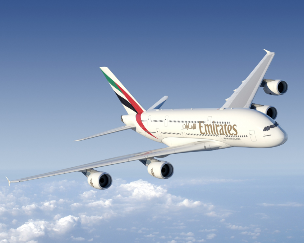 Things to Do in Modena Italy featured by top US travel hacker, Points with Q: image of Emirates Plane Flying