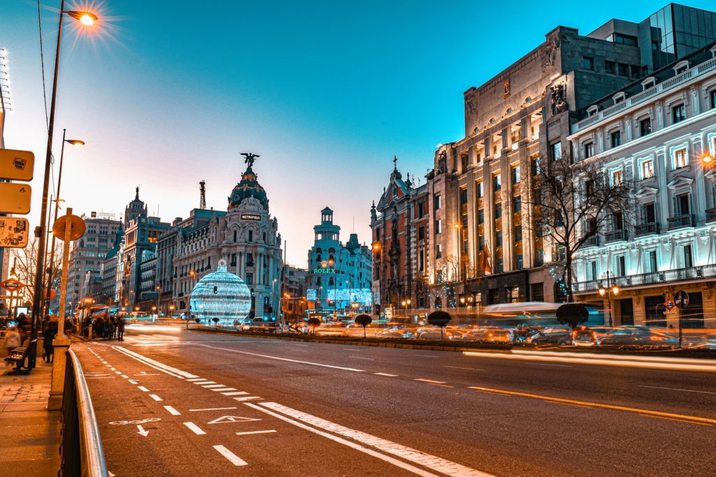Use Iberia Avios featured by top US travel hacker, Points with Q: image of Madrid Spain Street View