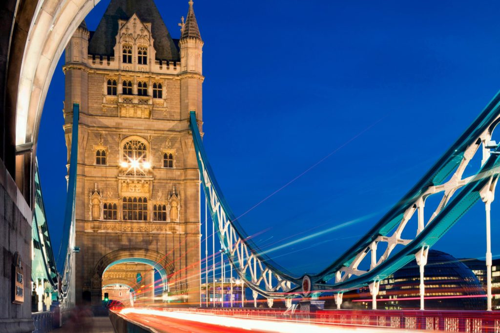 Frequent Flyer Fridays by top US travel blog Points With Q, image: London W Hotel Tower Bridge Nighttime