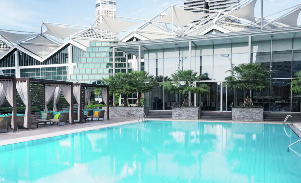 Best Singapore Hotels featured by top US travel hacker, Points with Q: image of Conrad Centennial Singapore Pool