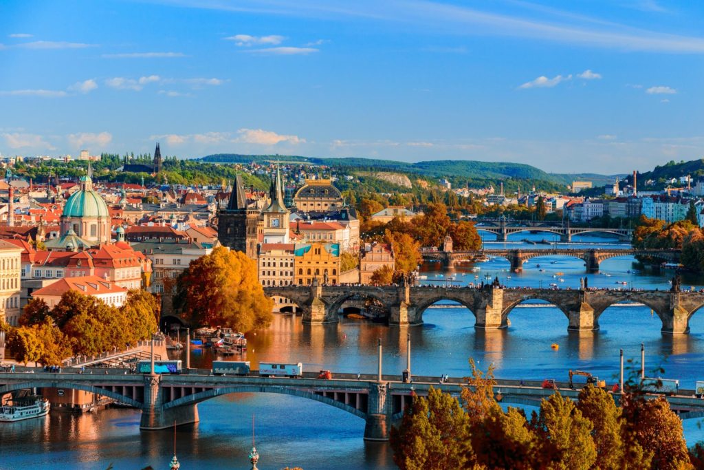 Chase Sapphire Preferred Benefits featured by top US travel blog, Points with Q: Image of Prague Skyline View