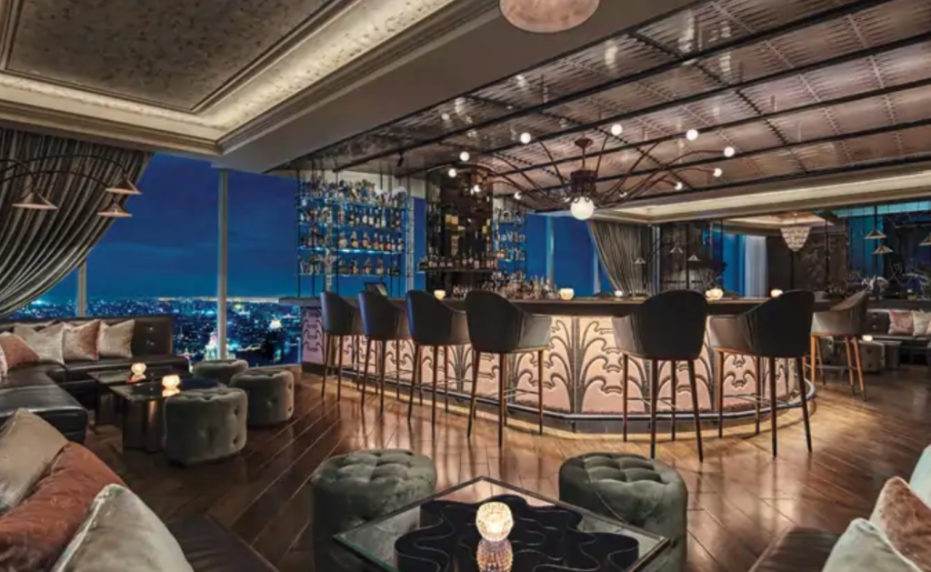 Best Bangkok Hotels featured by top US travel blog, Points with Q: image of Waldorf Astoria Bangkok Loft Bar