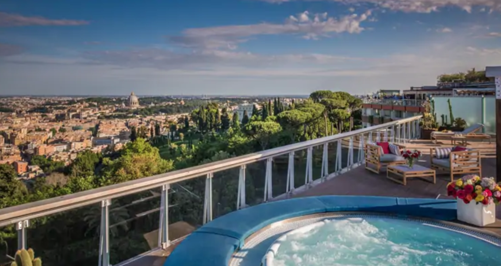 Frequent Flyer Fridays: Week in Review by top US travel blog Points With Q, image: Waldorf Astoria Rome Pool View