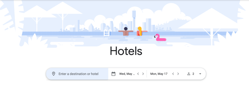 Google Hotels Homepage
