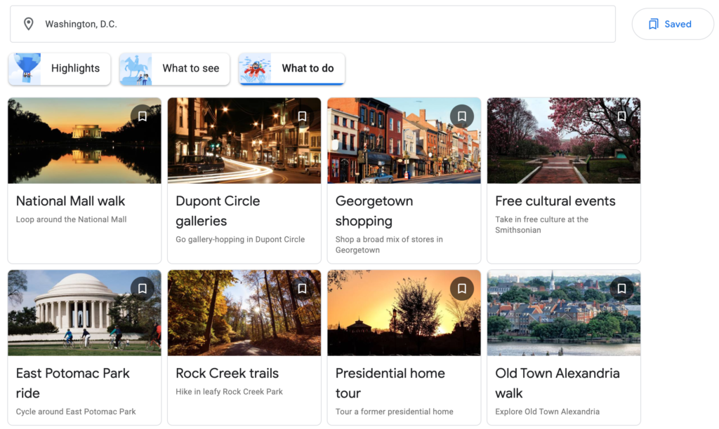 Google Travel Things To Do Washington DC Experiences