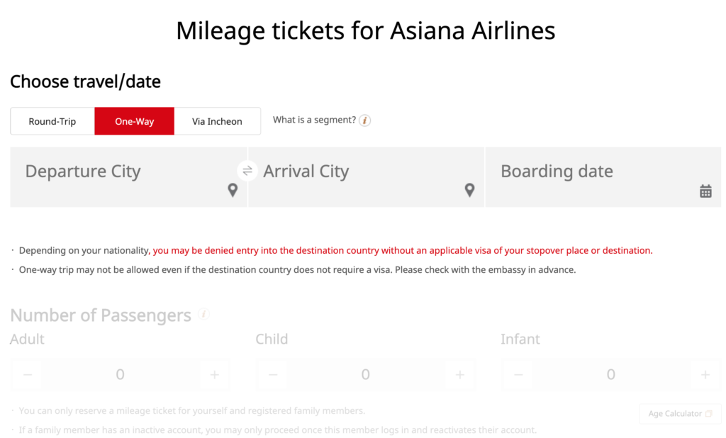 5 Best Ways To Use Asiana Miles featured by top US travel blog Points With Q, image: Asiana Airlines Search Engine