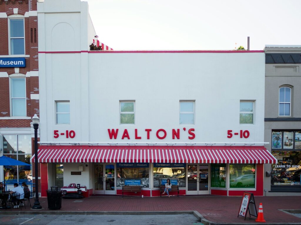 thinking small strategy a store front with a red and white awning